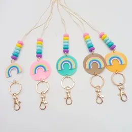 Europeiska och amerikanska nya Rainbow Disc Chain Silicone Flat Bead Bead Strap