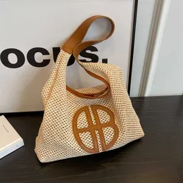 Design Strandtaschen Gewebte Hobo-Tasche Damenmode Gras gewebte Umhängetasche mit großer Kapazität Vielseitige Unterarm-Tragetasche 240215