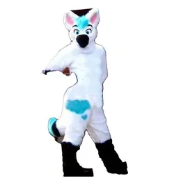 Mascot Costumes White Long Fur Furry Husky Dog For Adts Circus Christmas Halloween Outfit Fancy Dress Suit Drop Delivery Apparel Cosp Dhpte