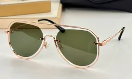 Gold Green Pilot Sunglasses Runway Metal Frame Men Women Women Glasses Gays Designer UV400 Eyewear