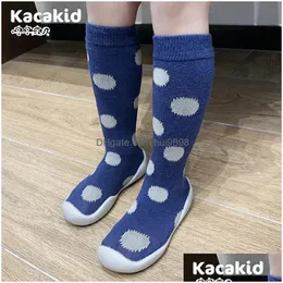 First Walkers Child Tube Socks Shoes Baby Indooe Soft Toodler Antimosquito Long Girls Breathable Antislip 231213 Drop Delivery Kids Dhho6