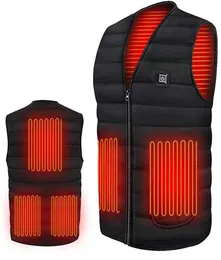 Colete aquecido elétrico jaqueta lavável Caot Carregamento USB Aquecedor corporal Gilet com temperatura ajustável para mulheres homens quentes Wa6934437