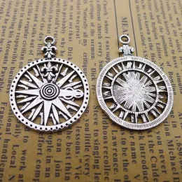 Halsband 80 st ankare Compass Charms 27mm x 37mm diy smycken gör hänge antik sier färg