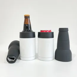 Обычный стандартный стакан на 12 унций, 355 мл, стакан для питья, белая пустая сублимационная бутылка для пива на 12 унций и охладитель для банок, термос 3 в 1, продается в коробках