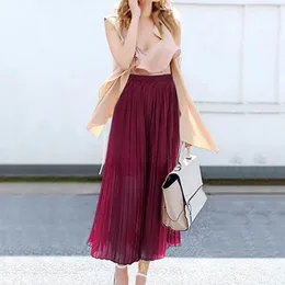 Women's Pants Elegant Women Trousers Pleated Wide Leg With Chiffon And 9 Fold Design Female Pantalones De Mujer