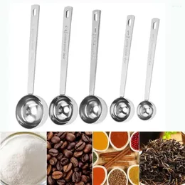 Colheres de café colher de medição de aço inoxidável durável mistura engrossar colher de sopa 5/10/15/20/30ml em pó