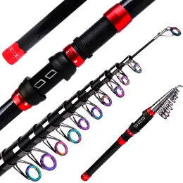 Rods Carbon Telescopic Sea Fishing Rod Carbon Fiber Ultralight Fishing Pole Portable Spinning Casting Rods for Fish Pole 1.22.1m T4