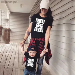 Family Matching Outfits 1PC Best Mom Ever Best Son Ever Mommy and Me Matching Mother and Kid Shirt Short Sleeve Tshirts Mother Children Family Look Tops