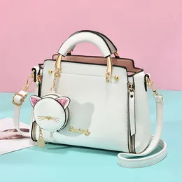 Letter Decor Hand Satchel Bag Stylish Shoulder Zipper Bag With Mini Coin Purse Crossbody Bag For Work