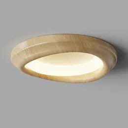 Full spectrum ceiling light creative imitation walnut color cream style children's room home ceiling lamp