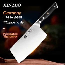 Facas de cozinha Xinzuo 7 polegadas cutelo faca de carne alemão 1.4116 aço inoxidável com cabo de ébano facas de chef de cozinha ferramentas de cozinha q240226