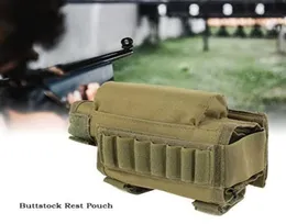 Estoque tático ajustável para rifle, bolsa para descanso de bochecha, suporte de bala, nylon, almofada de elevação, cartuchos de munição, bolsa para caça do exército, molle bul7793981