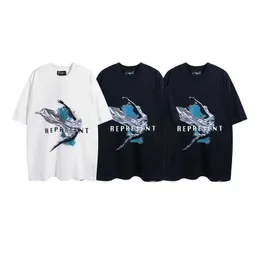 Rappresenta t-shirt Trendy Brand Report Micro Label Abstract Dancer Stampata T-shirt a maniche corte per uomo e donna American High Street Half
