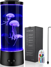 Denizanası lambası, 16 renk değiştiren ışıklar denizanası lambası, denizanası akvaryum ışığı, jöle balık ışık tankı gece ışığı, ruh hali lambası, yatak odası için masa lambası