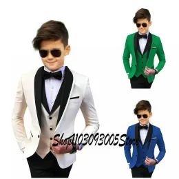 Suits Boys Pass Wedding Jacket Pants Vest 3st Party Dress Shawl Collar Blazer For Kids Custom 316 Years Old Complete Set