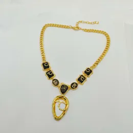 2023 Luxury Quality Charm Pendant Necklace With Diamond ND Oval Shape Design Black Color Drop Earring Have Stamp PS7517A231R