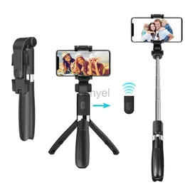 Selfie Monopods 2021 New L01 Mini Wireless Multifunction Universal Bluetooth Selfie Stick Tripod Monopod for iPhone- Android- For live broadcast 240226