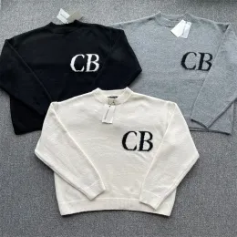 Oversized Cole Buxton Sweater Men Women 1:1 Best Quality Black Gray Sweatshirts Knit Jacquard CB Letter Printed Casual Fashion Sweater