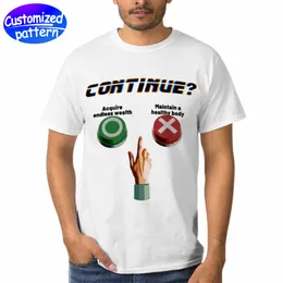 Camiseta personalizada com estampa completa para adultos, masculina e feminina, respirável, absorção de suor, confortável, punhos dobrados duplos, sem encolhimento, sem deformação, poliéster 202g, branco