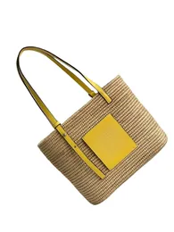 designer di alta qualità le borse tote borse a tracolla in paglia borsa da donna di grande capacità borsa a tracolla casual estate borse da spiaggia per tessitura borsa da donna 3 colori