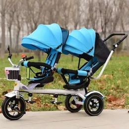 عربات# Twins Wholesale- Stroller Child Bike Baby Baby لطوي ثلاث عجلات من كراسي الدفع اليدوية التخصيص العلامة التجارية الفاخرة للمواد عالية الجودة Q240429