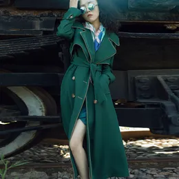 Emerald green trench coat deals