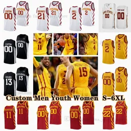 NCAA Custom S-6XL Iowa State Cyclones College Basketball 10 Keshon Gilbert Jerseys 0 Tre King 3 Tamin Lipsey 12 Robert Jones Milan Momcilovic Jones Demarion Watson