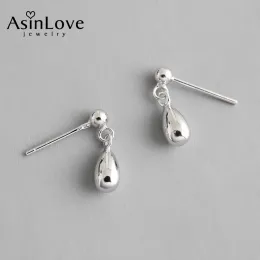 Charm AsinLove Minimalist INS Mini Exquisite Water Drop Stud Earrings Fashion Real 925 Sterling Silver Earrings for Women Fine Jewelry