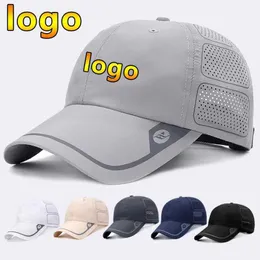 Ball Caps Newly customized quick drying unisex breathable baseball cap for mens golf fishing cap summer female dad cap adjustable buckle cap J240226