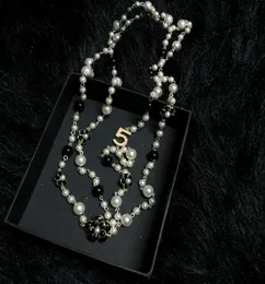 Långa simulerade pärlor pärlor halsband för kvinnor no5 dubbel lager collane lyghe donna camelia maxi halsband party halsband4827531