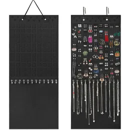 Necklaces Large Capacity Jewelry Organizer Hanging Wall Mounted Necklace Earrings Storage Holder Folded Display Big Bags for Women Girls