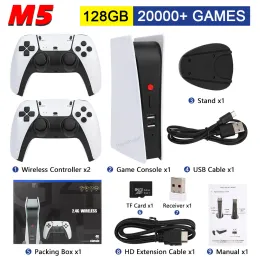 Konsoler Ny M5P5 Game Console Video GameBox 20000 Retro Arcade Games Builtin Speaker 2.4G Wireless Controller för PS1/CPS/FC/GBA