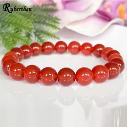 Strand Ruberthen 8 mm klasa Tanzania Carnelian Bransoletka Women Naturalny kamień koralikowy Chakra Jewelry