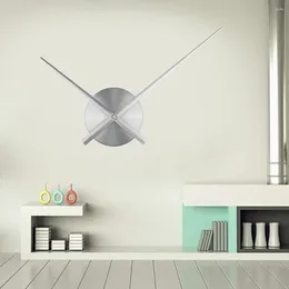 Wall Clocks DIY Clock Modern Design Large With Long Pointer Decorative Living Room Big Watch Home Decor(Silver)