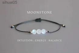 Frisado moonstone jóias presente do dia das mães para filha cristal feminino requintado corda jóias pedra pulseira yq240226