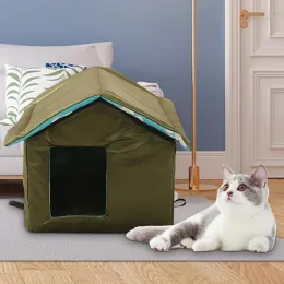 Mats Cat House Outdoor Collapsible Warm Ferall Cat House For Winter Cat Tent Outdoor Pet House With Water Resistant Stray Dog Shelter