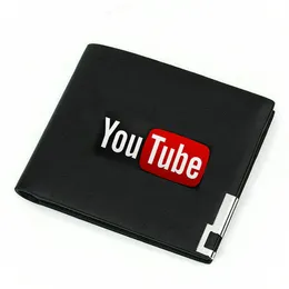 YouTube Wallet You Tubeバッジ財布会社ロゴ写真マネーバッグカジュアルレザービルフォールドプリントノートケース