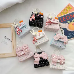 Purse Sweet Princess Accessories Pearl Childrens Messenger Girl Fashion Korean Parent Child Bag Wholesale Cute Bow And Treasure Pock Dhxh5