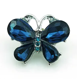 Moda 18 mm przyciski snapy 2 Kolor Rhinestone Butterfly Metal metalowe klamry