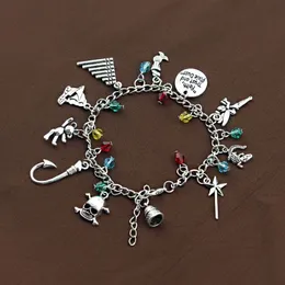 PETER PAN THEMED CHARM BRACELET FAITH TRUST PIXIE DUST PIPE323a