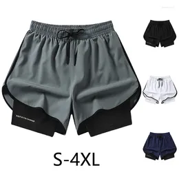 Herr shorts casual män 2in1 kompression fitness strandbottnar snabb torr träning jogging korta byxor för