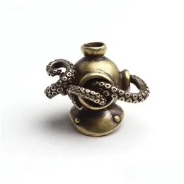 Outdoor Gadgets Brass Diving Helmet Octopus Knife Beads Outdoors Diy Tools Edc Lanyard Pendants Key Rings Accessories 230801 Drop De Dhly4