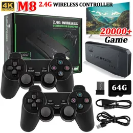 Konsoler Videospel Stick M8 med 10000/3500 Classic Retro Game Console Vidio Wireless 2.4G Controller Box 4K HDMI Original HD Li