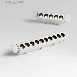 Downlights Dimble LED Trimless Spotlight Borderless Down Light Embedded Long Grille Lamp Cob Tak Strip 110V 220V 10W Square Foco YQ240226