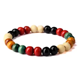 Simple Men Woman 8mm Charms Color Wood Beads Design Strand Bracelets Fashion Men Woman Jewelry Wooden Beaded Bracelet Gifts1314244