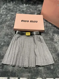 MM Home Autumnwinter New British JK Style Short Plateed Half Skirt Womens Metal Boxle Belt