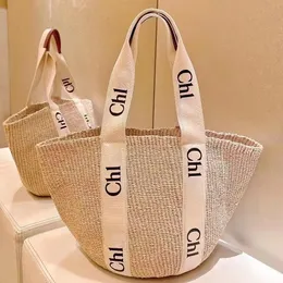 Halm The Tote Raffias Woody Basket Designer Bag 7a Luxurys Handväska Kvinnor Volka Weave Beach Shop axelväskor Mens Summer Bucket Clutch Crossbody Travel Hand Bag