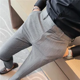 Pants Plus Size 40 42 Spring Summer Double Line Stripe Suit Pants Men Clothing 2022 Korean Slim Fit Business Formal Wear Office Pants