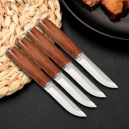 Facas de cozinha Jaswehome Conjunto de facas de bife com cabo de madeira Faca utilitária Rosewood Ferramenta de cozinha Ferramenta alemã para descascar frutas Q240226