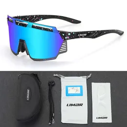 Mens Sunglasses 2023 New Limar Outdoor Cycling Polarized Plating True Film Sports Glasses 자전거 장비
